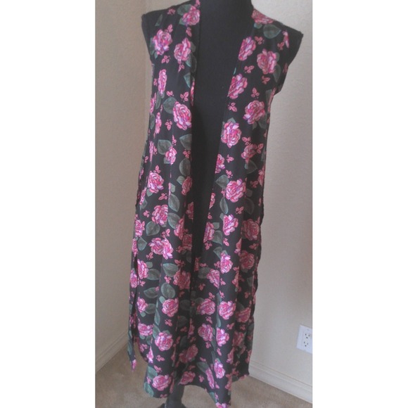 Lularoe Pink & Black Floral Print Joy  Size X-Small (BN104) - Picture 1 of 4
